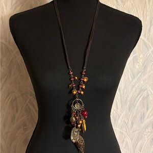 🛍️3/$25🛍️ Rustic Brass Tone Bohemian Design Necklace 28”+4”